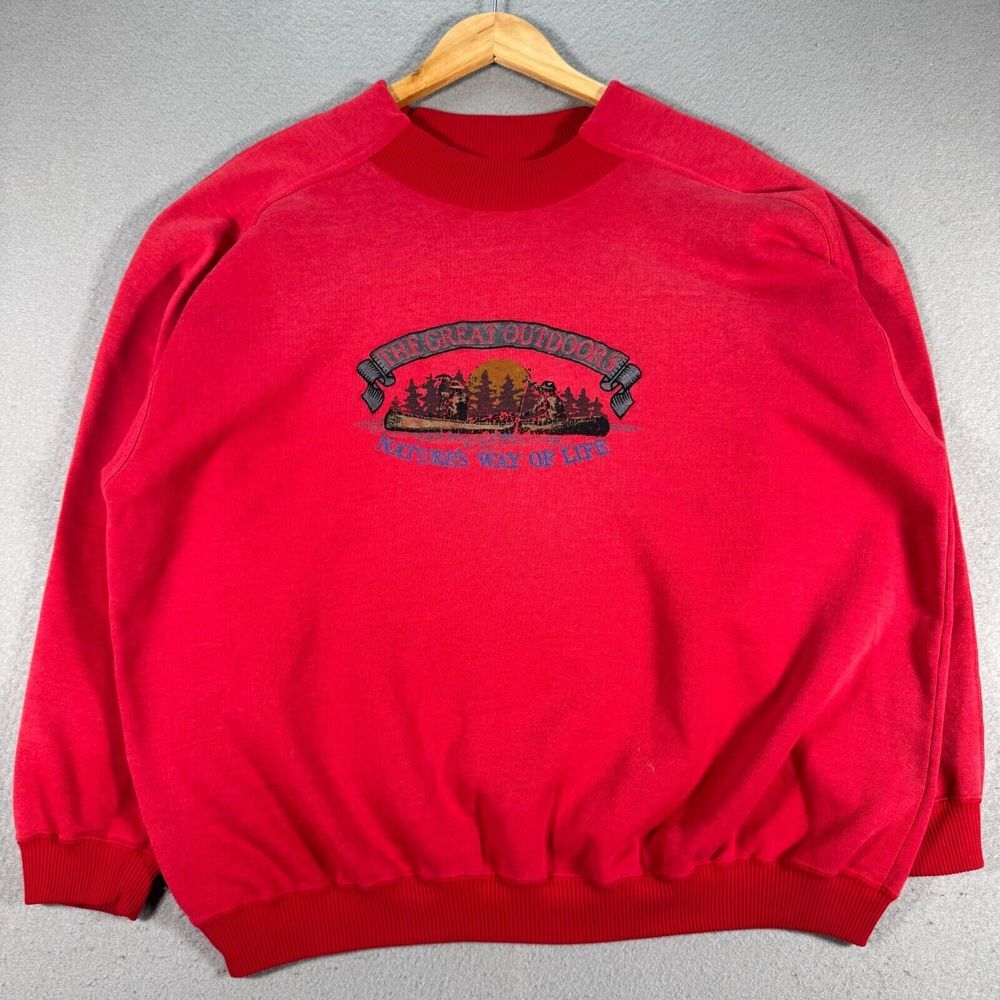 Vintage Northwest Territory Crewneck Sweatshirt Mens XL Red‎ Fleece Embroider
